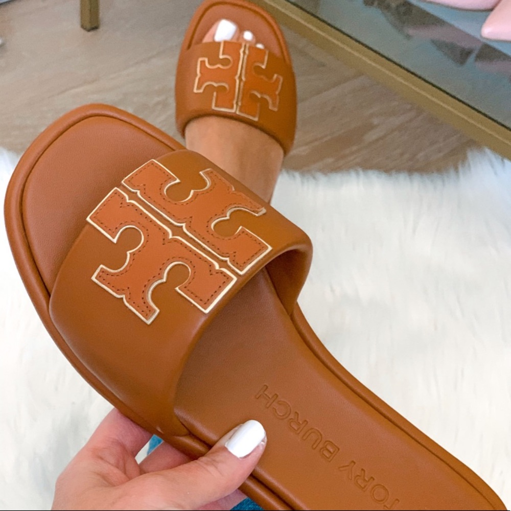 TORY BURCH🍁🍂Double T Sport Leather slide size 9